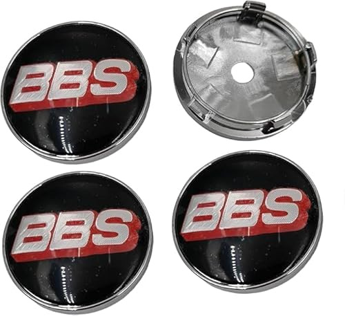 CWYLF 4 Pièces Cache Moyeux pour BBS 60mm, Capuchon Central de Moyeu de Voiture Protecteur de Jante Accessoires Anti-poussière et Étanches,Black