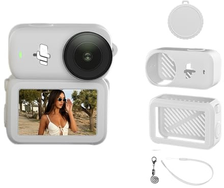 Silicone Case with Lens Cap Protector Compatible for DJI Osmo Nano（Gray） | Full Protective silicone Cover Shell Compatible for DJI Osmo Nano, scratch-proof soft skin with lens cap & wrist strap