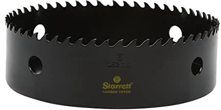 Starrett Tungsten Carbide Tipped Hole Saw - CT600 Deep Cut Holesaw Cutter - For Wood Suspended Flooring Reinforced Concrete & Fibreglass - 152MM