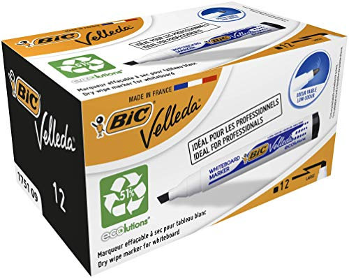 BIC Velleda 1751 Whiteboard-Marker (3,7 - 5,5 mm) 12 Stück schwarz