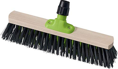 PFIFF Besen mit X-Borsten, 40cm | Holzkörper mit Metallhalterung, Konussystem mit Innengewinde – Stielhalter für 20–28 mm Stiele