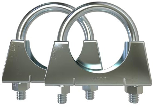 2x M8 Bügelschelle Rohrschelle Ø38-76 mm Auswahl: (2 Stück Ø 45 mm)