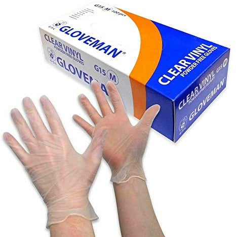 Generic Gloveman Clear Vinyl Gloves (Box of 100) (Medium)