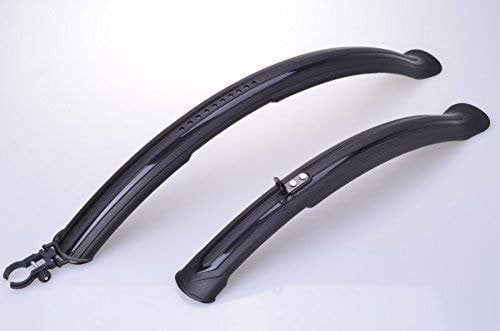 Gravidus Fahrrad Schutzblech Set, Vorder- und Hinterrad inkl. Befestigungsmaterial, MTB ATB 24 26 Zoll robust, Schutz vor Schmutz, Schwarz