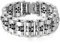 JewelryWe Schmuck Herren Armband, Gross Schwer Breit Totenkopf Schädel Biker Link, Edelstahl, Schwarz Silber