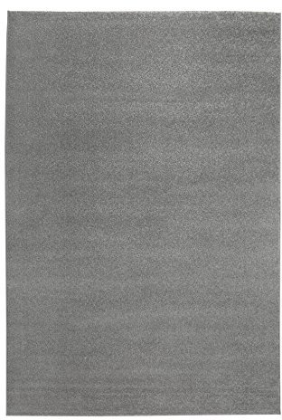 andiamo Webteppich moderner stilvoller Kurzflor Teppich robust und pflegeleicht aus 100% Polypropylen geeignet für Fußbodenheizung und Saugroboter 60 x 110 cm Einfarbig Hellgrau