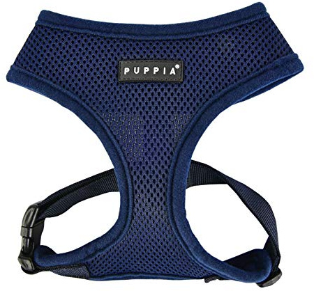 Puppia Dog Harness small dog and medium dog harness - Super soft and comfortable in many colours - Also usable as Puppy Harness - Anti Pull Dog Lead, Navy Blue, XXL