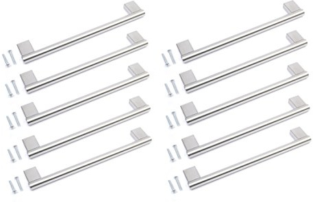 BSM Marketing Kitchen Cupboard Cabinet Keyhole Boss Bar Door Handle Knob Brushed Stainless Steel (10, 320mm)