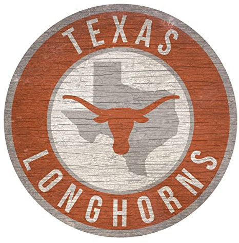Fan Creations Texas Longhorns Schild Holz 30,5 cm rund State Design