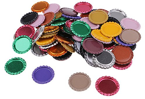 MagiDeal 100pcs Plat 1'' Capsules Bouteilles Sans Doublure Aplatie Décor Vêtement Chapeau DIY Bijoux - Multicolore 2