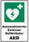 Schild Automatisierter Externer Defibrillator AED Schild Rettungszeichen grün 30 x 20 x 0,3 cm Hartschaumplatte