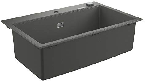 GROHE K700 Composite Sink, 78cm, In Granite Gray, Top-Mounted, 1 Bowl, with Overflow and Automatic Waste Fitting 31652AT0
