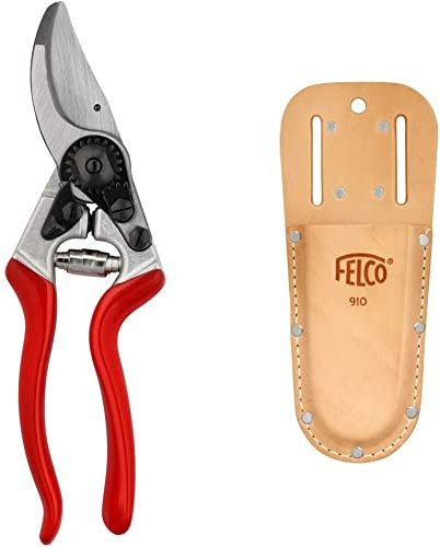 FELCO Model 8 Secateurs (Large) & F-910 Model Leather Holster, Brown