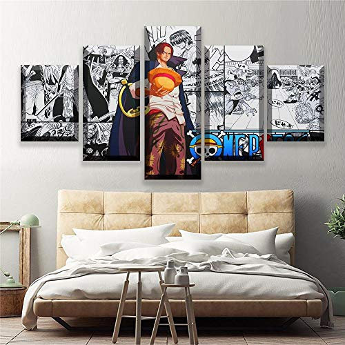 Myrdsio Xxl Tableau Multi Panneau 5 Parties Decoration Murale Anime One Piece Imprimé Sur Toile 5 Pièces Hd Peinture Affiche Mur Art Moderne Motif Peinture Cadre