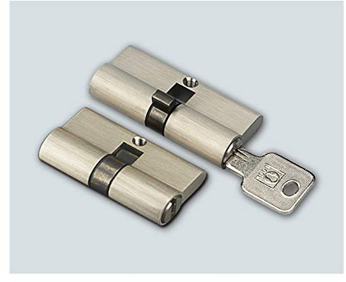 Bombin Cerradura 2 cerraduras con 8 las mismas teclas de largo 70 mm altura 29 mm Cilindro de bloqueo ambos lados para la cerradura de la puerta de dormitorio interior