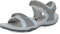 GRITION Trekkingsandalen Damen Latex & Mesh Futter mit offenen Zehen Bequeme weiche Wanderschuhe Atmungsaktiver verstellbarer Robuster rutschfester Sommer Outdoor Flach Breite (36, Grau Blau) MEHRWEG