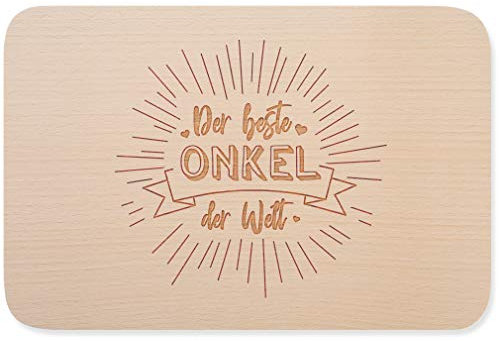 JUNIWORDS Frühstücksbrettchen, Der beste Onkel der Welt (1000321), Holzbrett Frühstücksbrett Holzbrettchen