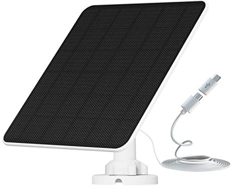 YCTechLife 6W Solarpanel für Akku Überwachungskamera Aussen, USB Solarmodul Kompatibel mit Wiederaufladbaren Batterie Betriebene Kamera, Solarmodul mit 9,8ft Ladekabel, High efficiency