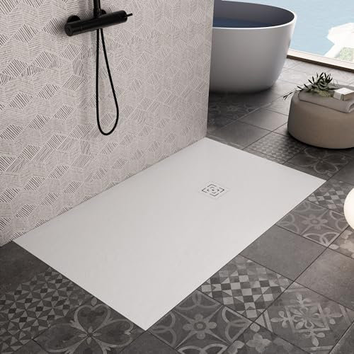 OLIMPO DOCCE - Piatto doccia in marmoresina bianco | Piletta Gratis STAR PASSION - 80x80