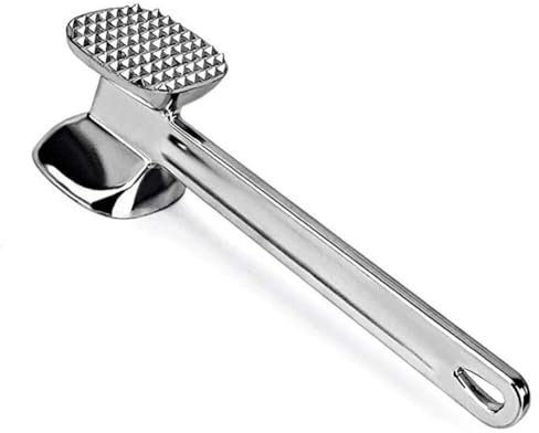 Uposao Aluminum Alloy Meat Tenderizer Hammer Double Sided Tender Meat Mallet Tenderiser Spiked & Flat Hammer for Steak, Chicken, Fish, Pork, Beef Kitchen Cooking Tool