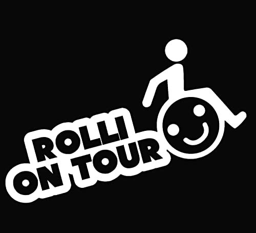 UUSticker Rollstuhl in Flammen Aufkleber 135x95mm Rolli Rollstuhlfahrer Auto (White)