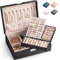 Schmuckkästchen Schmuckkoffer Abschließbarer Schmuckkasten Schmuck Kästchen Organizer für Ketten, Ohrringe, Ringe, Frauen (Schwarz-M)