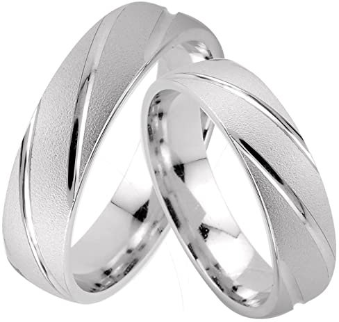 trauringe123 - GRAVUR GRATIS, Hochzeitsringe Verlobungsringe Trauringe Eheringe Partnerringe Ohne Stein Trauringe aus Silber, 925 `er Sterlingssilber, Diamant, (1 Paar) - J64x