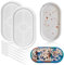 MaehSab 2 Stück DIY Tablett Harz Form Kit, Silikon Oval Craft Tellerform, Schmuck Epoxidharz Gießuntersetzer Form, Terrazzo Jesmonite Tablett Maker Design Handgefertigtes Tablett für Heimdekoration