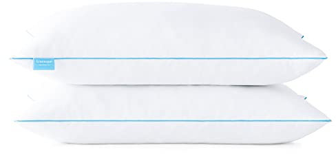 Linenspa 40x60 cm Kopfkissen – 2er Set – Mittelfestes Kissen – Öko-Tex – aus zerkleinerten Memory Foam Flocken, Weiß