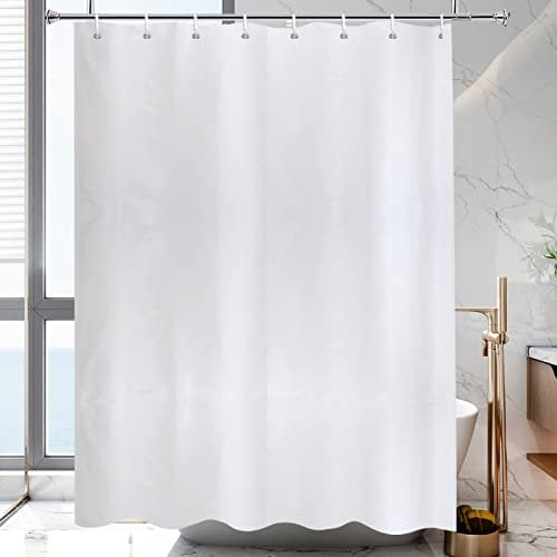 YISURE Tenda da doccia Antimuffa Bianco 180x240, Tessuto Poliestere tenda per doccia Idrorepellente Lavabile in lavatrice con Occhielli in Metallo, Larghezza 180 x Altezza 240cm