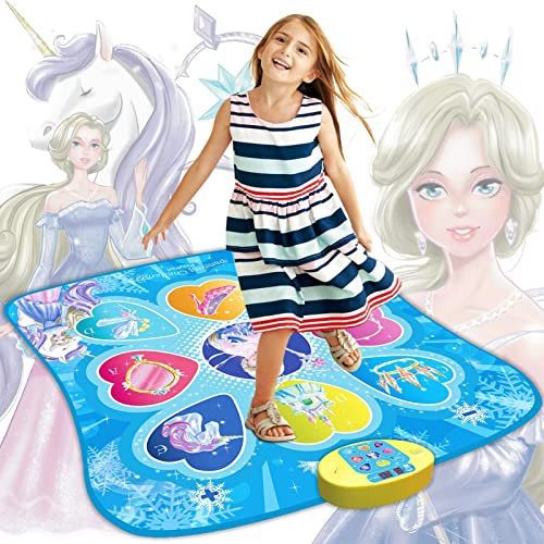SunLin Tappetino da Ballo, Giocattoli a Tema Frozen per Ragazze 3-8 Anni, Tappeto con 7 modalità di Gioco, 5 Livelli di Sfida, 9 Brani Integrati, Regali di Compleanno per Bambini 3-12 Anni
