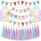 Geburtstagsdeko Mädchen, Happy Birthday Girlande Kindergeburtstag Deko, Party Deko Geburtstag mit Pastel Luftballon Wimpel Banner, Happy Birthday Deko Geburtstag Mädchen Junge