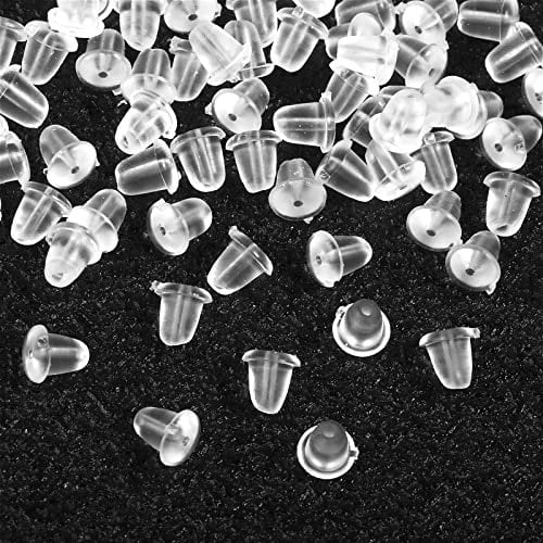 Teaaha Pack of 1000 Transparent Silicone Earring Backs Safety Backs Stud Earring Buckle Earring Clasps for Women DIY Jewellery Fitting Earrings Making