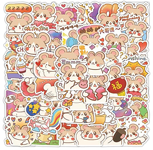 Mouse Aufkleber für Laptop (60 PCS),Geschenk für Kinder Jugendliche Erwachsene Jungen,Mouse Stickers Wasserdicht Vinyl Aufkleber für Scrapbook,Skateboard,Auto,Gepäck
