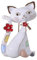 Broche bijou chat noir ou blanc, acier inoxydable. (Blanc)