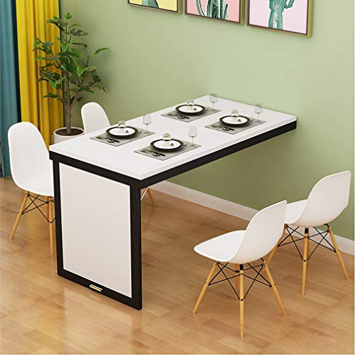 Wandklapptisch aus Holz, zusammenklappbarer Büro-Computertisch, zusammenklappbarer unsichtbarer Esstisch, Balkon-Couchtisch, einfach und stilvoll, 4 Farben (A, 120 x 60 cm/47 x 24 Zoll)