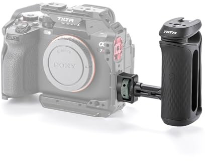 Tilta Xeno Seitengriff 1/4-Zoll-20 mit Positionierungsstiften, ergonomischer seitlicher Handgriff für DSLR-/Mirorrless-Kamera-Rigs und Monitor-Rigs – Schwarz TA-XSH1-B