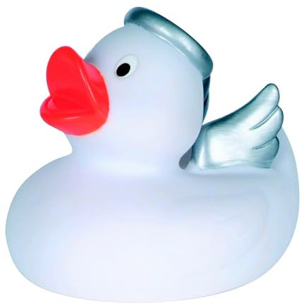 Engel Ente weiss - Anlassente - Quietscheente Weihnachten - Badeente - ca. 8 cm gross