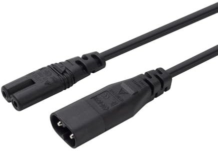 AYPOHU 30cm/11.8inch IEC320 C7 To Figure 8 C8 Power Cord Male To Female Connector Adapter Cable Extension Line Extender Wire C7 To C8 Power Cord