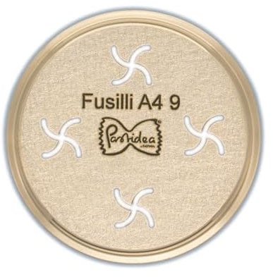 Pastidea - Matrize Zubehör Fusilli A4 9mm kompatibel mit Kenwood Pasta Fresca oder mit Adapter im Pastamaker Avance / 7000er Serie und anderen Nudelmaschinen