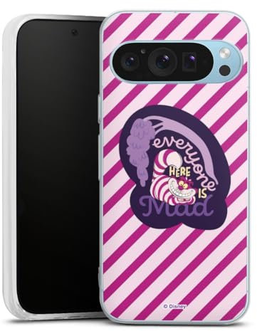 Custodia di silicone compatibile con Google Pixel 9 Custodia trasparente Cover per smartphone trasparente Disney Alice nel paese delle meraviglie Stregatto