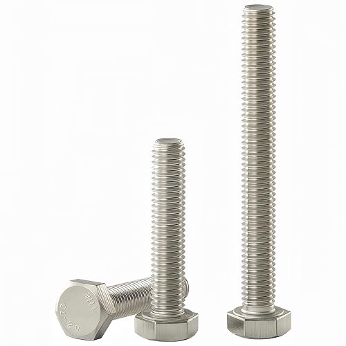 YIIFLY M8x55 Sechskantschraube, M8-1,25 Schraube,Außensechskant Maschinenschrauben, Edelstahl 304 (A2-70), DIN 933, blankes Finish, Vollgewinde,10 Stück