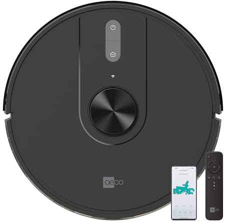 aeco VacuBot X5 Saug/Wischroboter (5000Pa starker Saugkraft, LDS Navigation, 120m²Saugbereich, 100m²Wischbereich, 160min Akkulaufzeit, 18mm Hindernisüberwindung, Infrarot Fernbedienung/App-Steuerung)