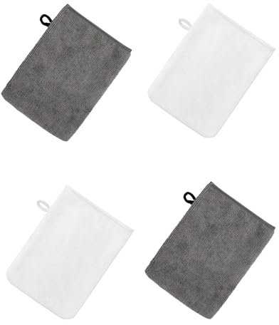 Manoplas de Baño,4 PCS Toalla Facial Microfibra Toalla Desmaquillante Reutilizable Mitt Guantes de Limpieza de la Cara Multi Uso SPA Paño de Baño