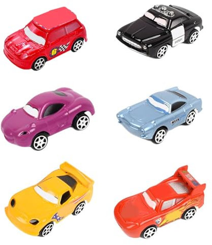 6 Pcs Mini Race Cars Truck Figure Set,Racing Car Toys,Race Car Model Toy Cake,Car Model Cake Decoration For Kids,Cars Figures Set,Mini Play Vehicle Car Children Birthday Party Gift For Boys Girls