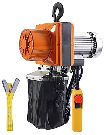 VEVOR Palan Électrique à Chaîne, Capacité de Charge 998 kg, Hauteur de Levage Max 3 m, 1100 W, Grue Aérienne Monophasée avec Chaîne G100, Télécommande Filaire 3 m, pour Garage, Atelier, Hôtel, Maison