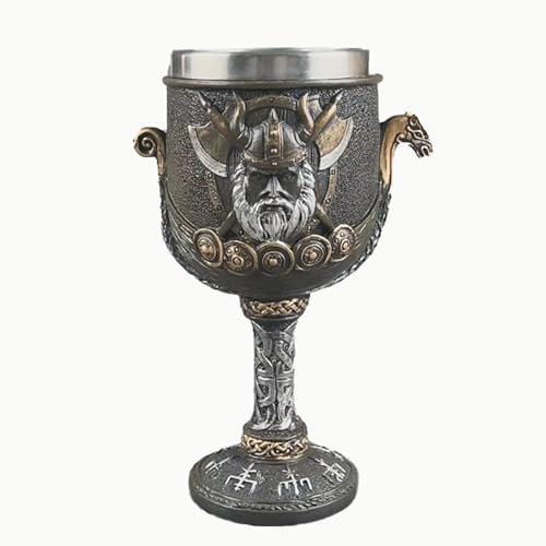 Stgbcst Game of Thrones Tasse à café en résine 3D Créativité Vintage Saint Graal 21 x 10 cm Tasse à café pour Halloween Bar Accessoires de fête (Coupe Viking A)
