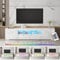 TRIOBLADE 200cm TV Stand Cabinet with Storage White High Gloss TV Unit Cabinet with LED Lights Modern Entertainment Unit for Living Room Bedroom for up to 75 TVs (white tv stand)