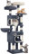 Hzuaneri Arbre à Chat Hauteur 159 cm, Tour de Jeux pour Chat avec 8 Griffoirs, 3 Plateformes, 2 Niches, Panier, Pompons, Convient Aux Chats de Toutes Tailles, Gris Foncé MS15918SG
