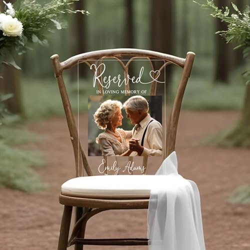 Personalisiertes Reserviertes Gedenkschild, Gedenkschild Aus Acryl, Trauergeschenke, In Liebevoller Erinnerung Schild, Personalisiertes Hochzeits-Erinnerungsschild, Hochzeitsdekoration(Small - 10 X 7